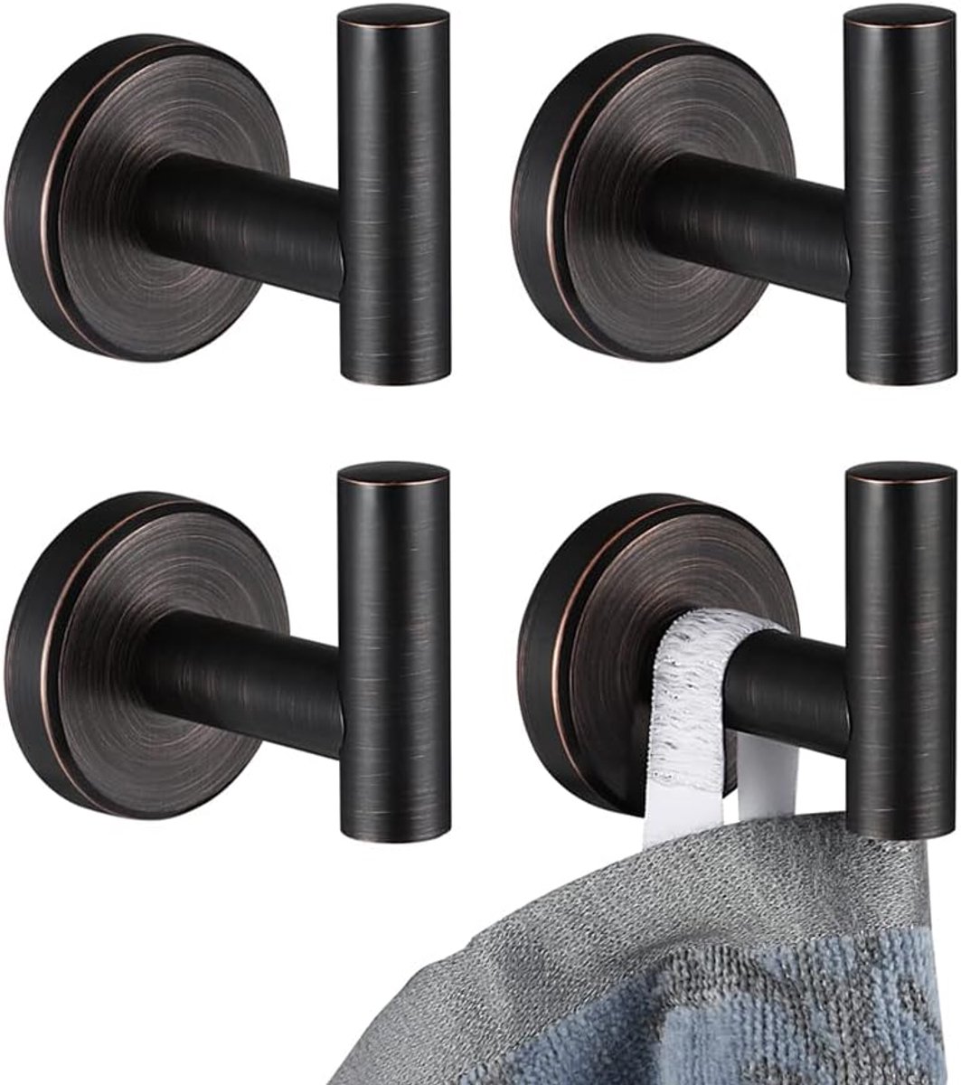 Handdoekhaak Set - Wandhaken - Badkamer Organisatie - Roestvrij Staal - 11.5 x 9.5 cm - Ol