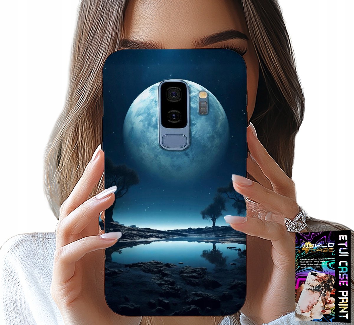 HOESJE VOOR SAMSUNG GALAXY S9 PLUS - FULL MOON MOON HOESJE + FILM