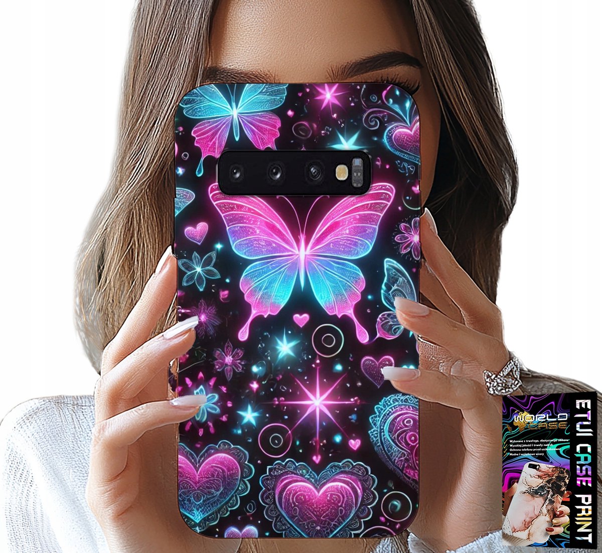 HOESJE VOOR SAMSUNG GALAXY S10 - KLEURRIJK VLINDER-HARTMODEL