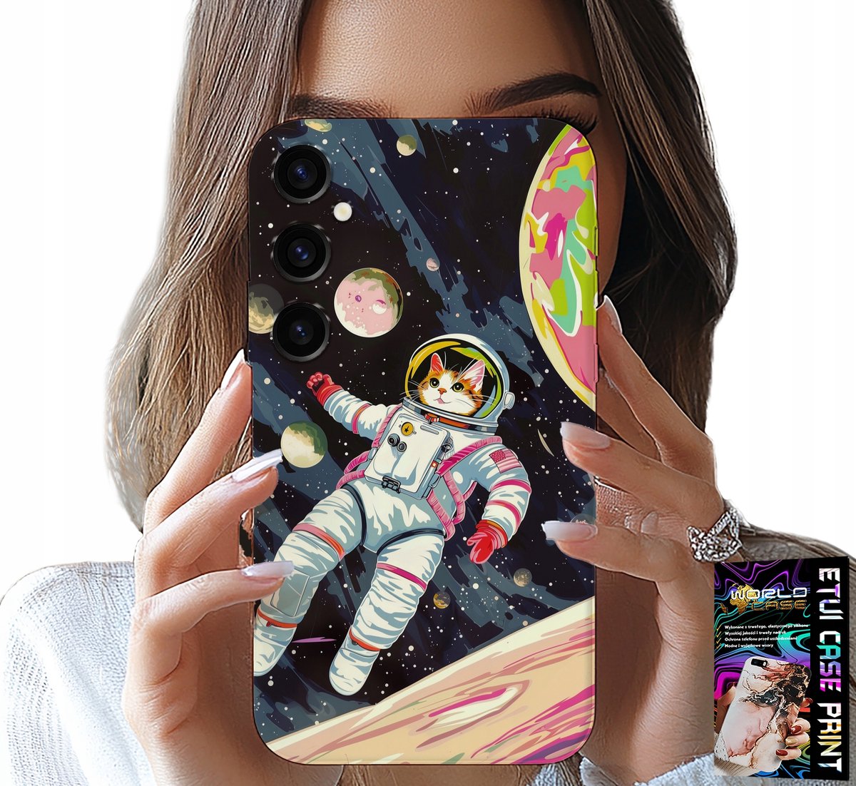 HOESJE VOOR SAMSUNG GALAXY S23 FE - KAT ASTRONAUT RUIMTECAT