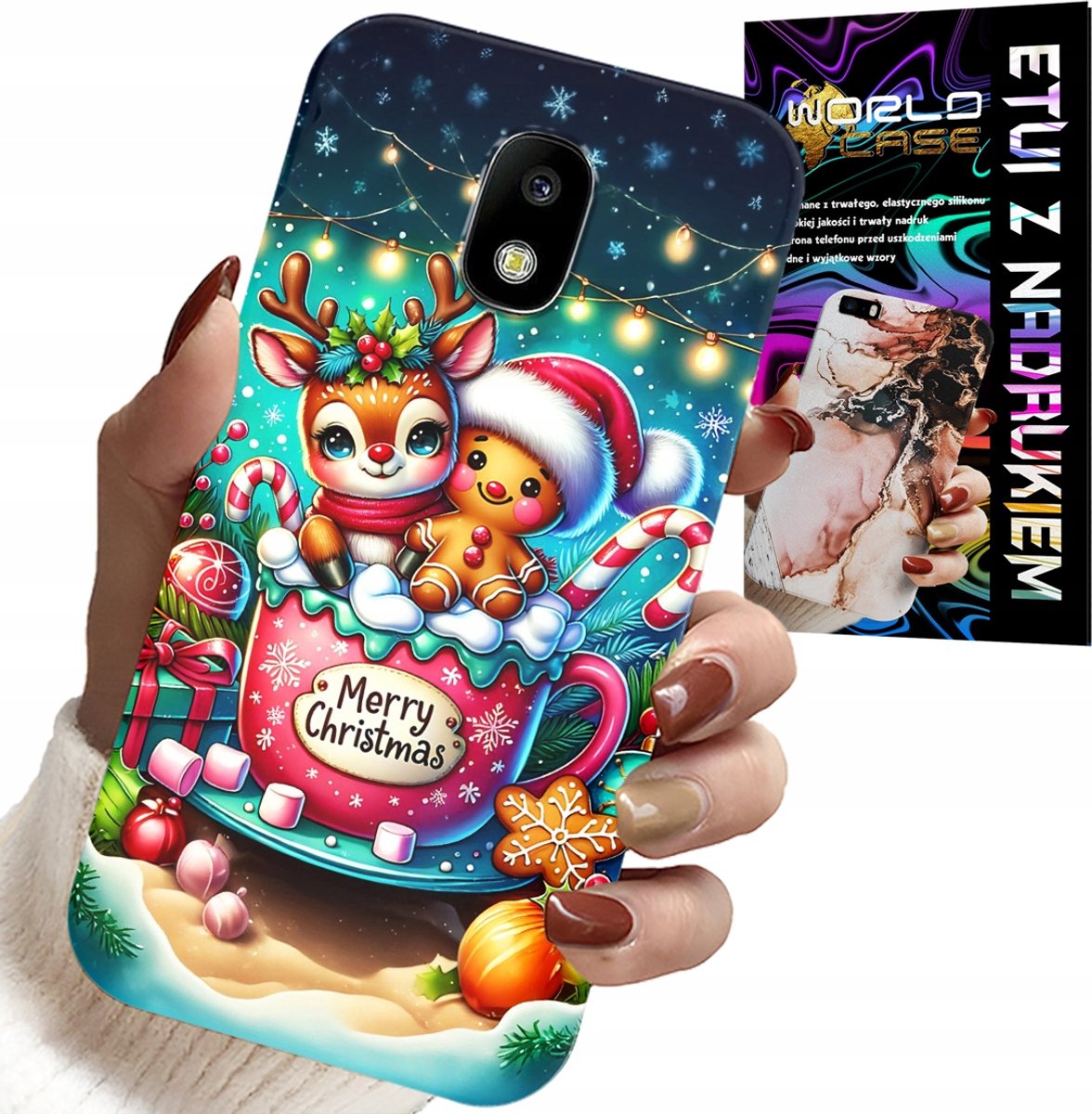 HOESJE VOOR SAMSUNG GALAXY J5 2017 - RENDIER MET PEPERKOEK VROLIJK KERSTFEEST