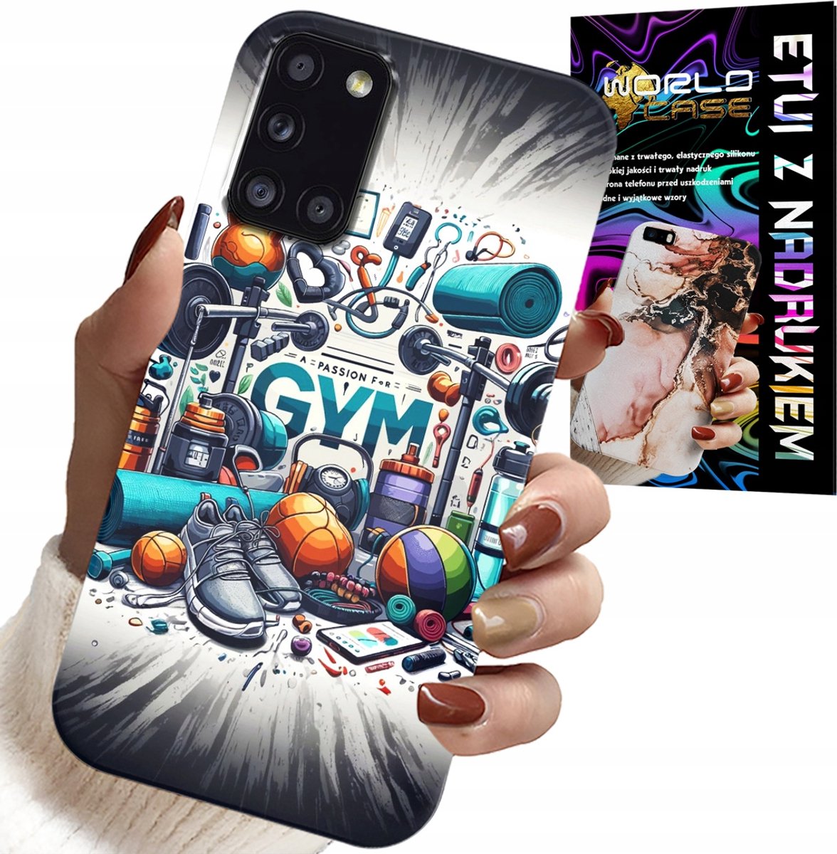 HOESJE VOOR SAMSUNG GALAXY A31 - SPORTHOESJE VOOR DE GYM + GLAS
