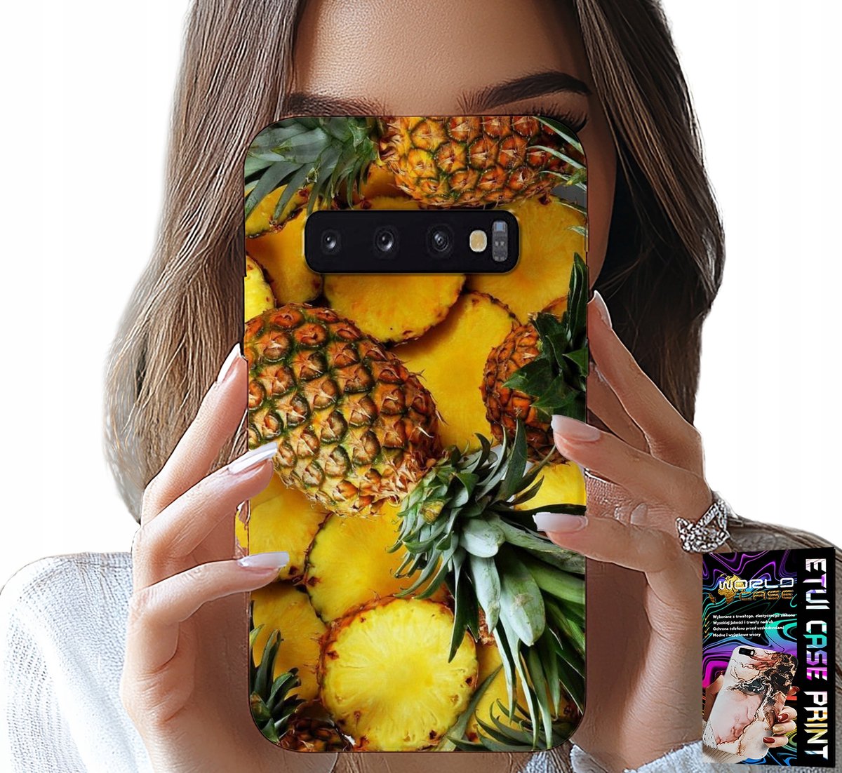 HOESJE VOOR SAMSUNG GALAXY S10 - ANANAS FRUIT HOESJE + FILM