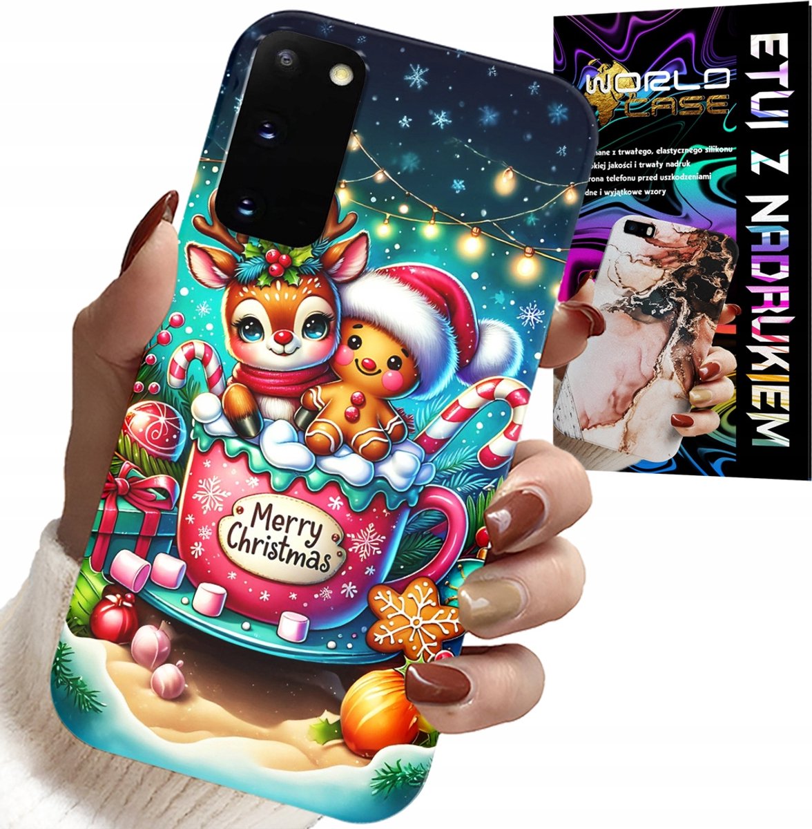 HOESJE VOOR SAMSUNG GALAXY S20 - RENDIER MET PEPERKOEK VROLIJK KERSTFEEST