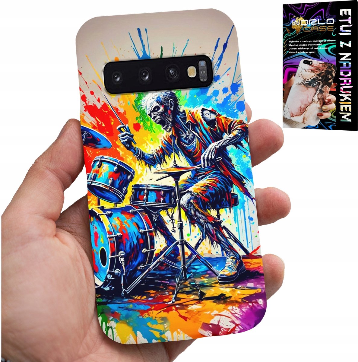 HOESJE VOOR SAMSUNG GALAXY S10 PLUS - ROCK DRUMS DRUMS SKELETON COVER