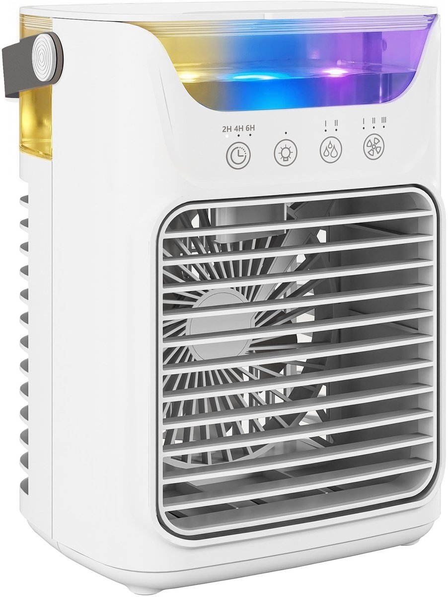 HOMCOM Bureauventilator - ABS, PP - 16,5 x 12,2 x 21,1 cm - Wit