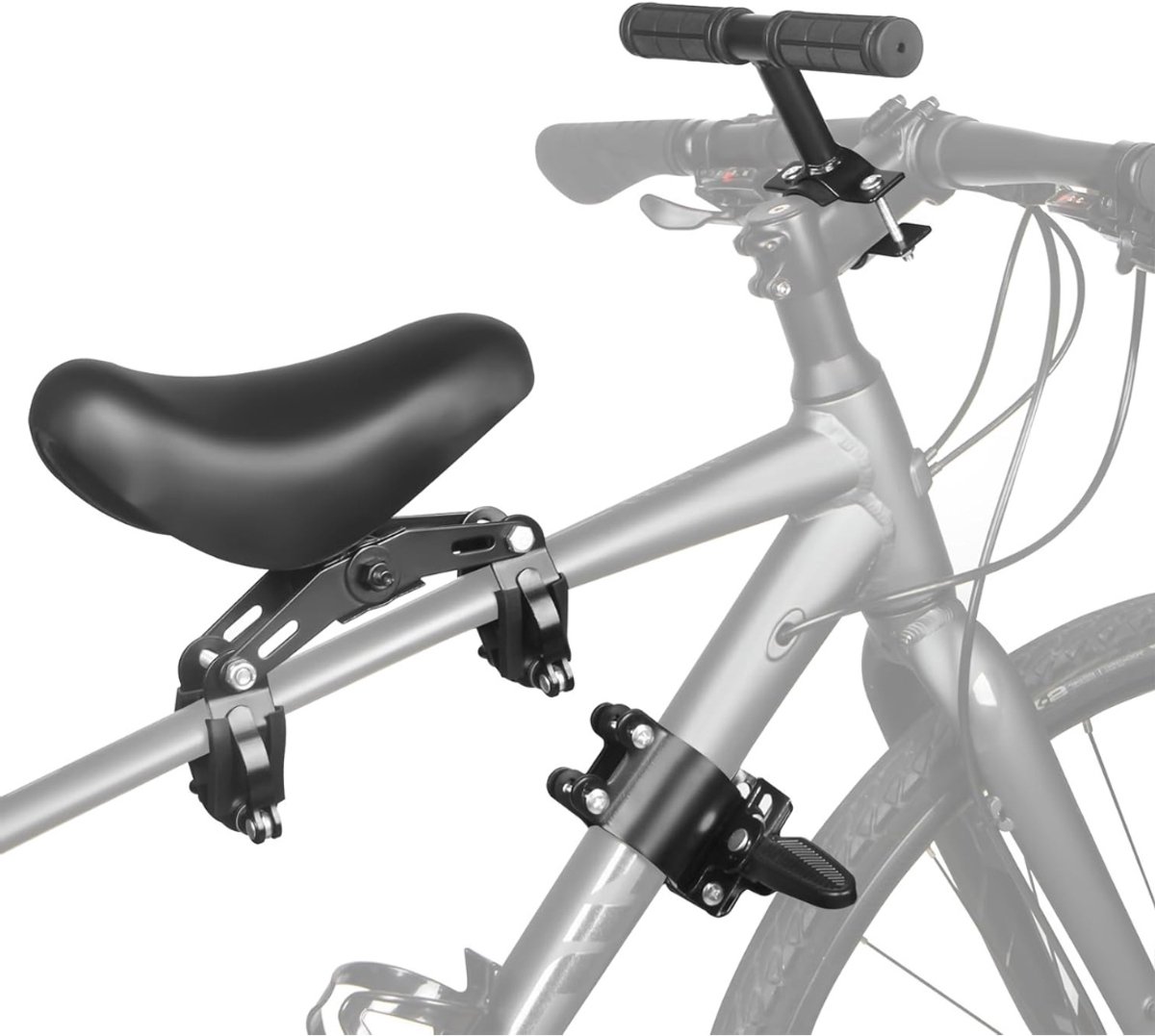 SAVI® Fietsstoeltje voorzitje – Fietsstoel – Fietsstoeltjes Met Stuur En Pedalen – Zwart - 26cm x 19cm x 15cm