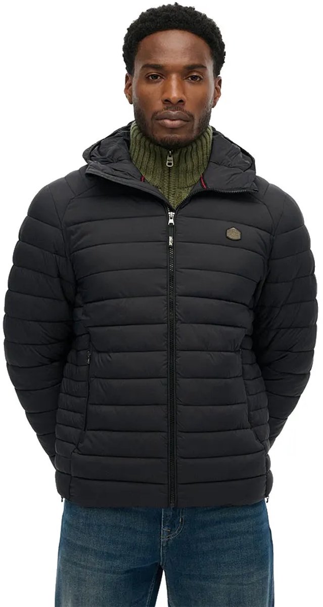 Superdry Hooded Fuji Lite Jas Heren Gewatteerde jassen Zwart