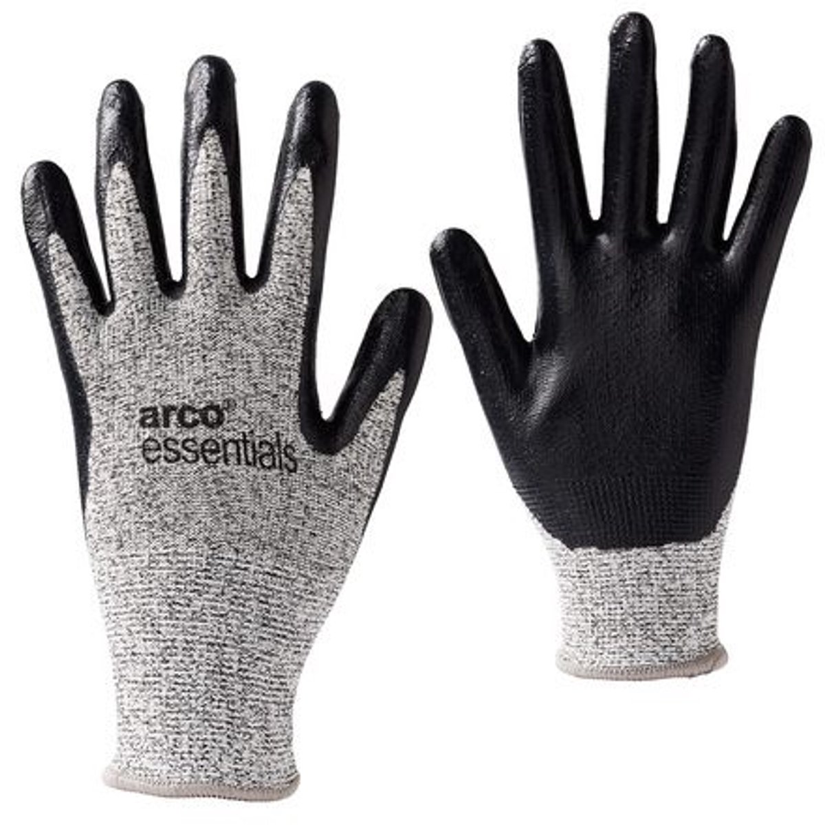 Arco Essentials Nitril Gecoate Snijbestendige Werkhandschoenen Grijs/Zwart – Maat 7