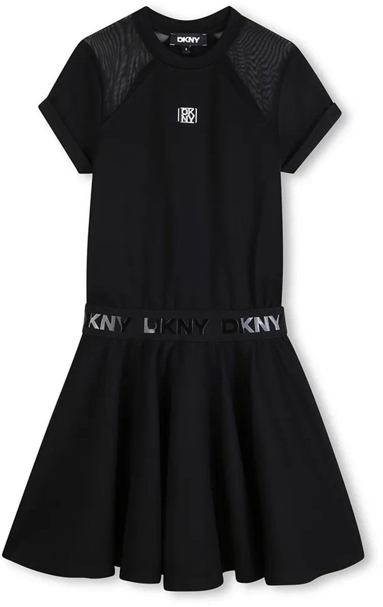 Dkny D62627 Korte Mouw Jurk Zwart 6 Years Meisje