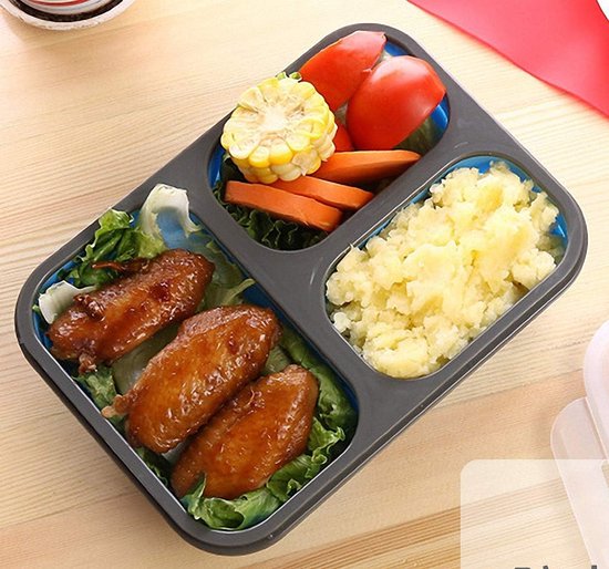 Inklapbare Voedselcontainer - Lunchbox Set - Maaltijden Meenemen - Vaatwasser Magnetron Diepvries - Set van 4 - Roze — afbeelding 2