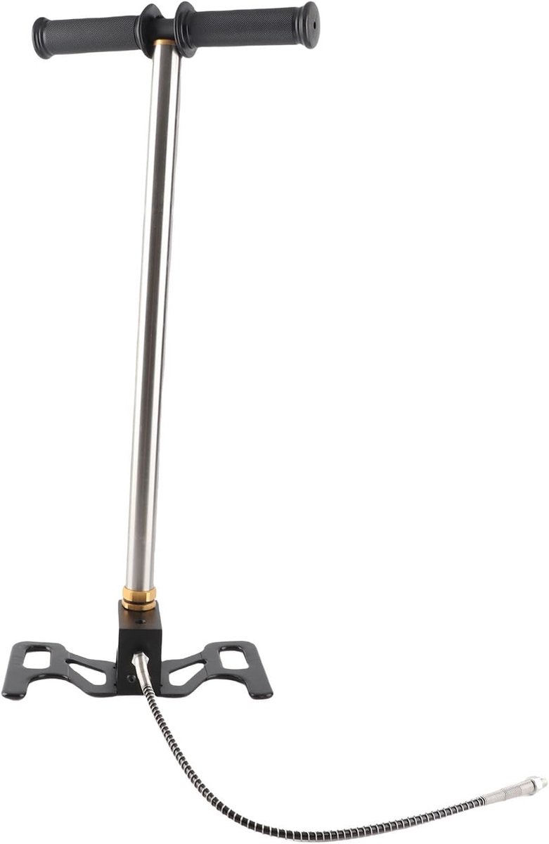 Hogedruk Luchtpomp - Handpomp RVS - Zuurstofcilinder Vullen - Geïntegreerde Drukmeter - 65 x 18 x 6 cm