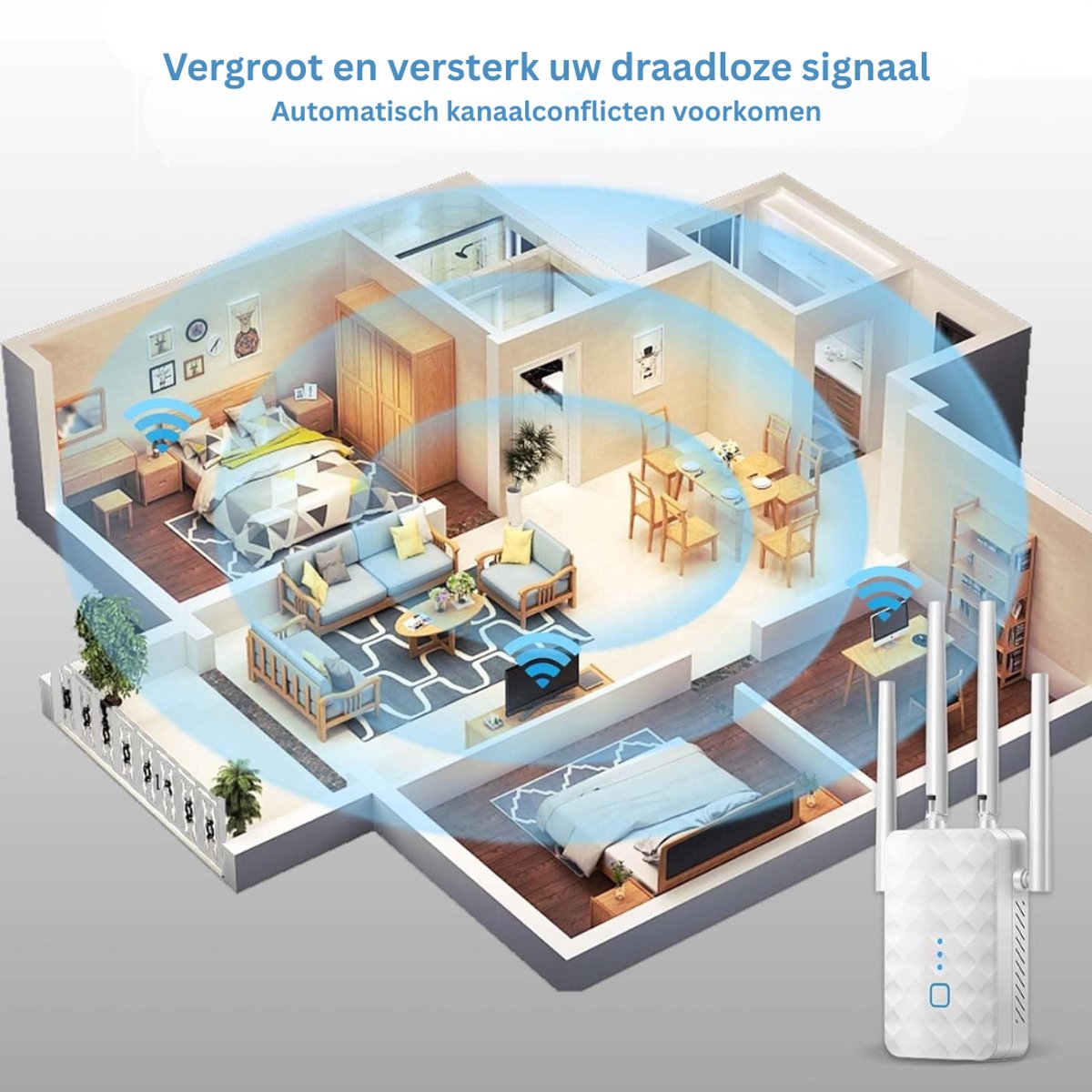CLVP® WiFi Versterker Stopcontact Dual Band Booster - afbeelding 3