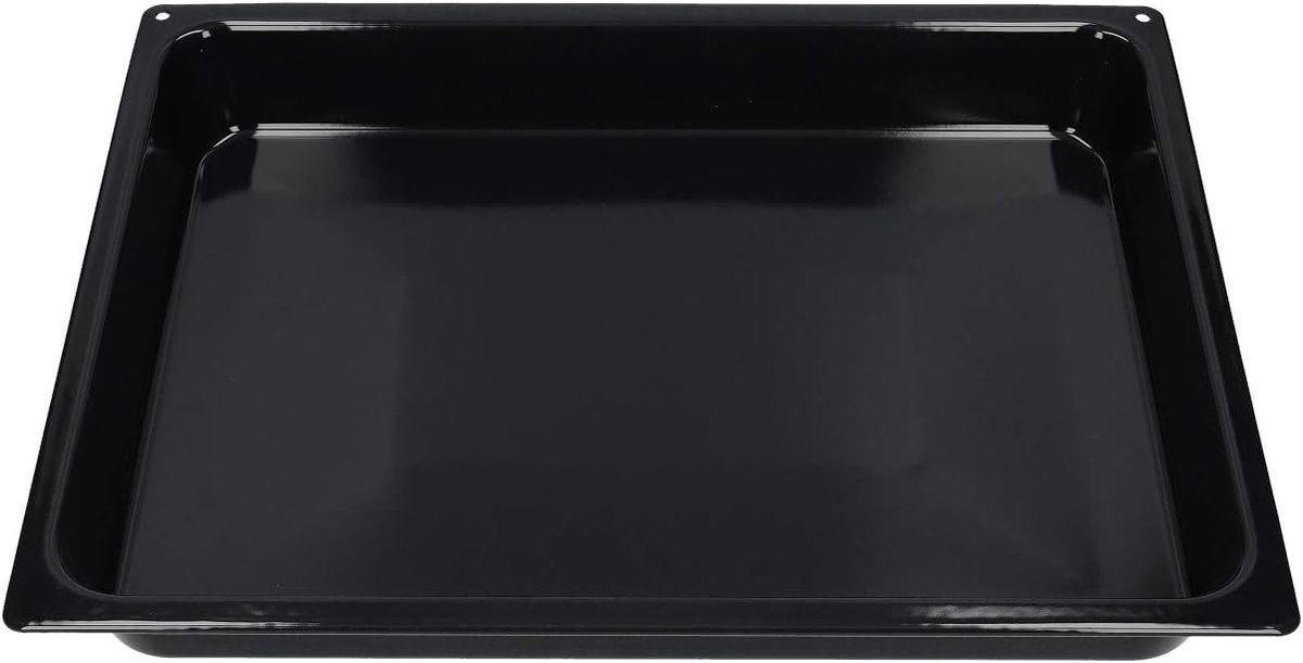 Oven Bakplaat - Enamelled Griddle - Bakken in Oven - Binnenrand 51mm - 458x364x54mm - Zwart