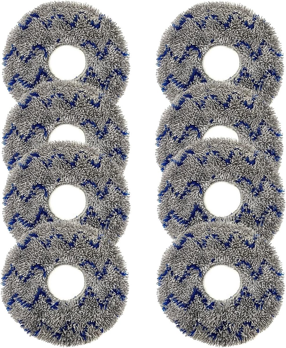 Set van 8 dweilpads geschikt voor Ecovacs Deebot X1, X1 Omni en X1 Turbo stofzuigers