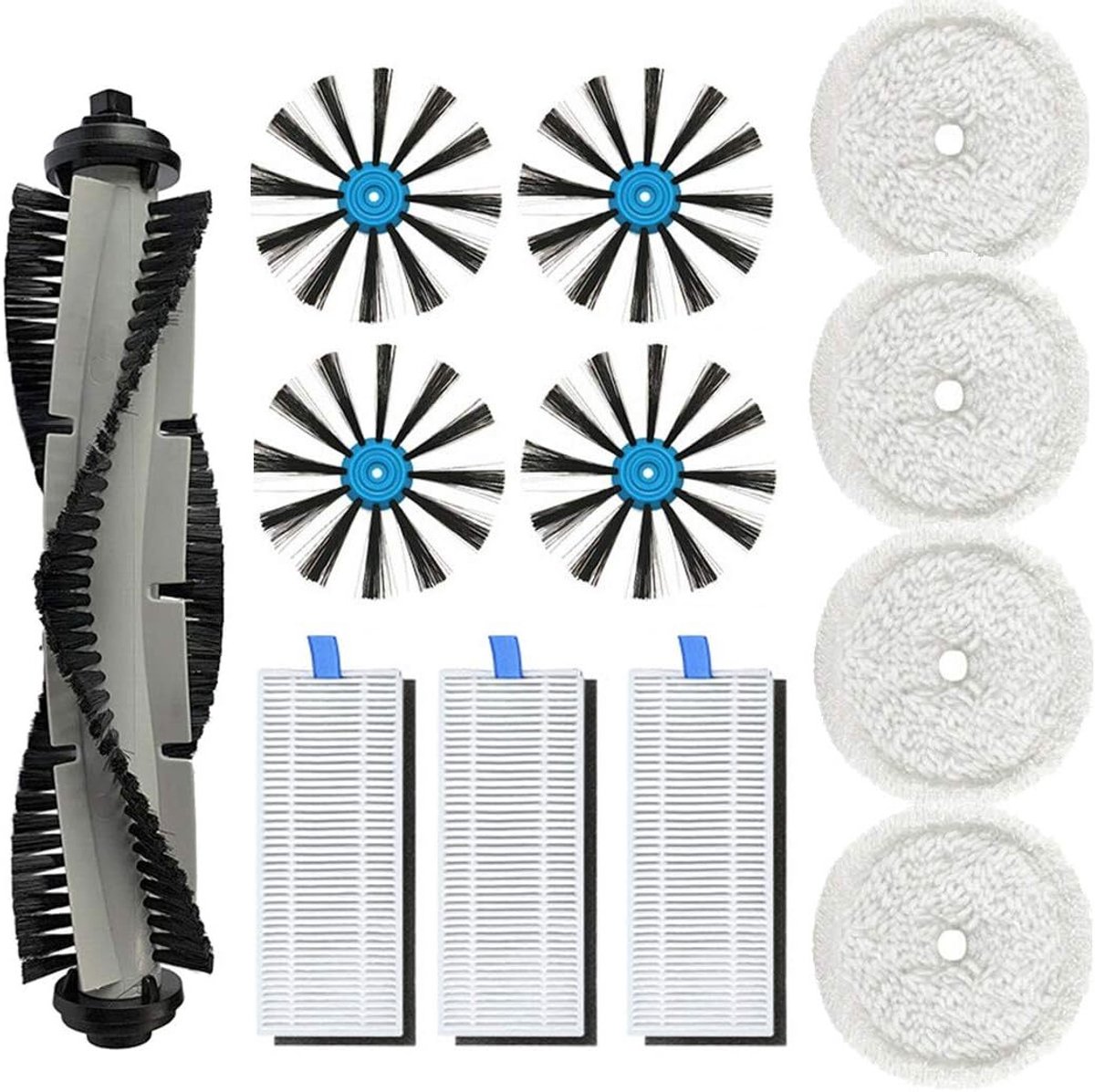 Filter, hoofdborstel, zijborstel en dweil geschikt voor Bissell 3115 EV675 stofzuiger