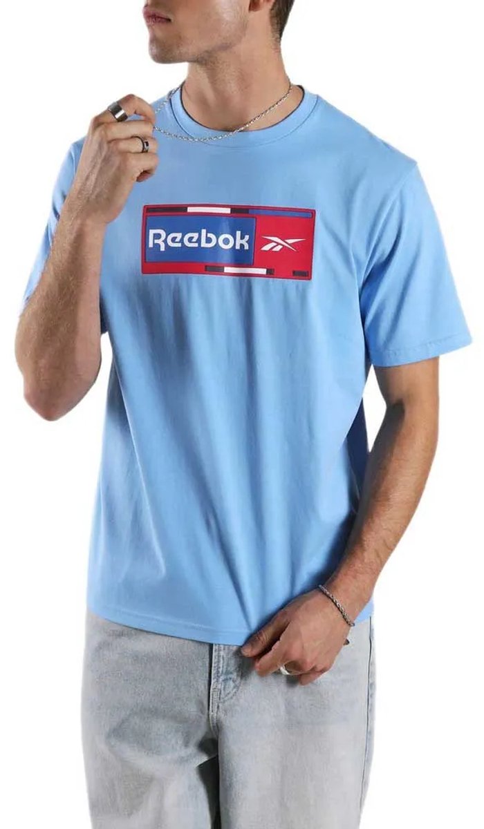 Reebok Tri-color Badge T-shirt Met Korte Mouwen L Man Blauw