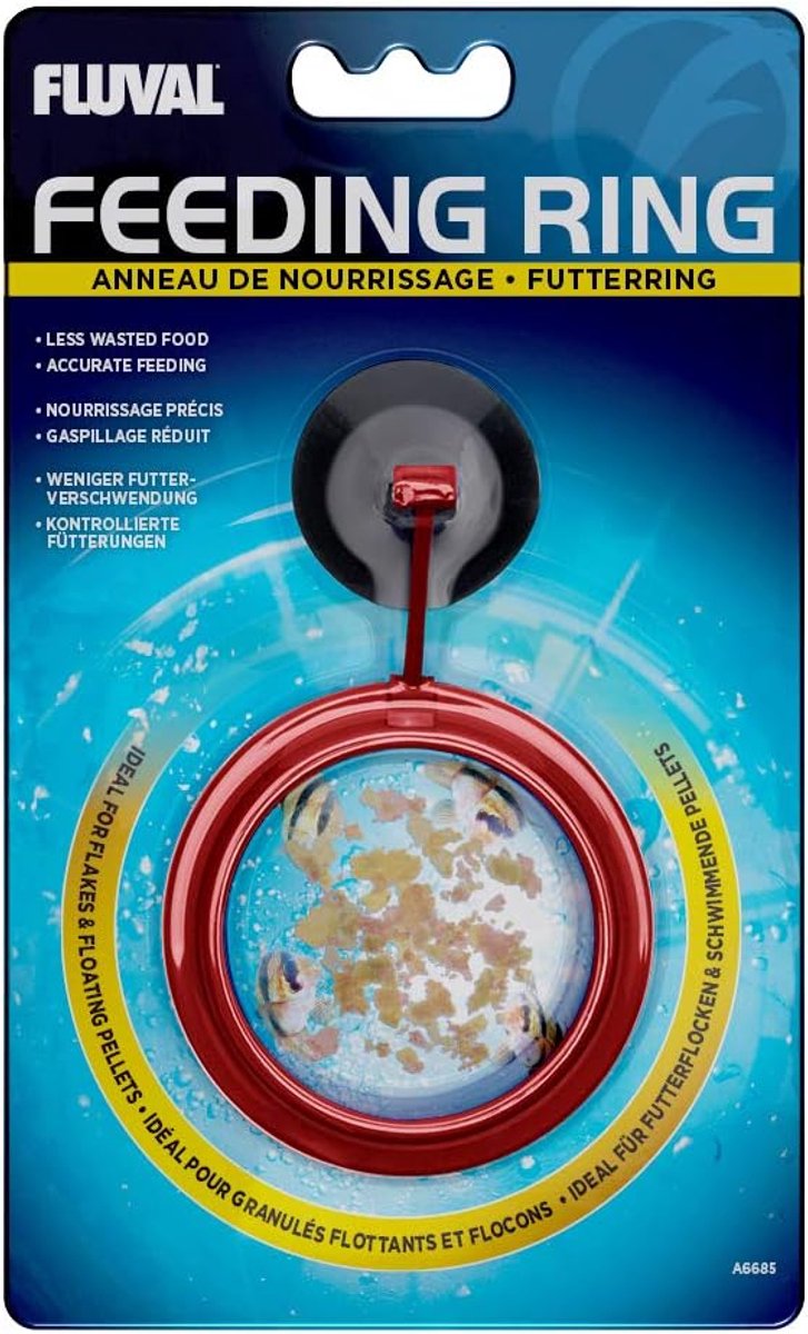 Voerring Aquarium - Voerdispenser Vissen - Netjes Voeren - Houdt Voer Bijeen - 2.54 x 12.7 cm - Rood