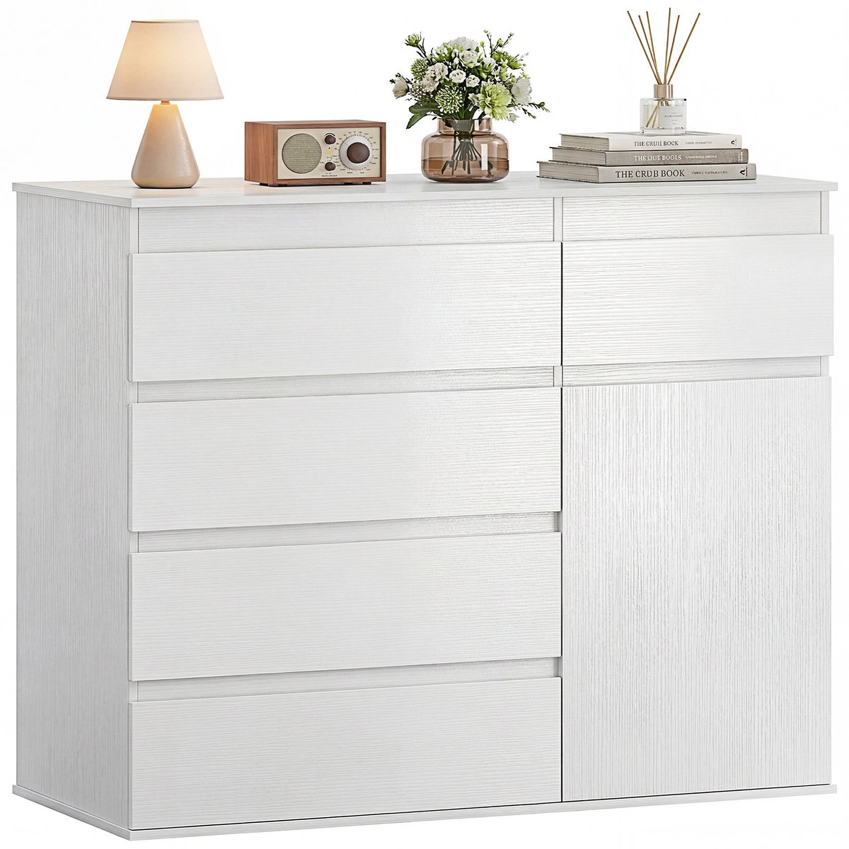 HOMCOM Dressoir - Spaanplaat, MDF - 100 x 40 x 80 cm - Wit