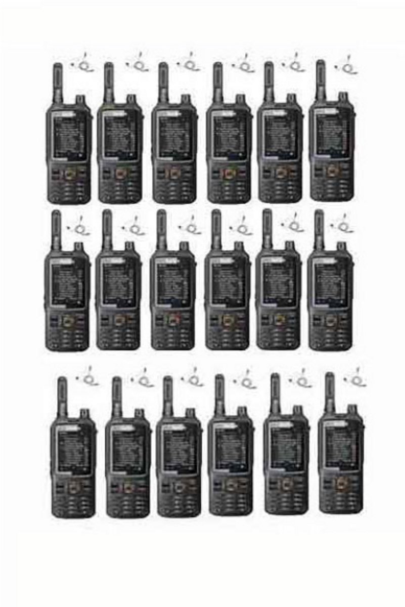 Set van 18 Inrico T320 V2 4G LTE Zello Portofoon, GPS, Wifi met beveiliging oortje