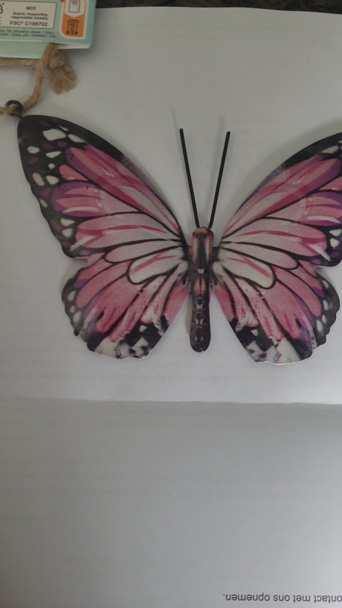 Tuindecoratie Vlinder metaal roze