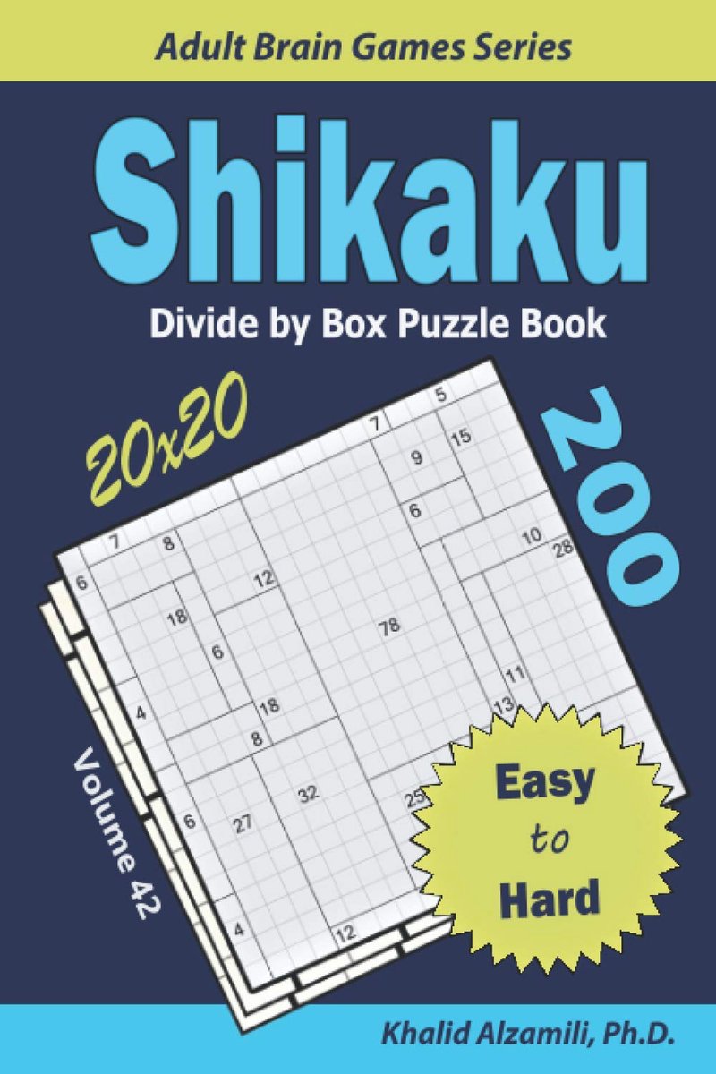 Logica Puzzelboek - Divide by Box - Mentale Uitdaging - 200 Unieke Puzzels - 6x9 Inch