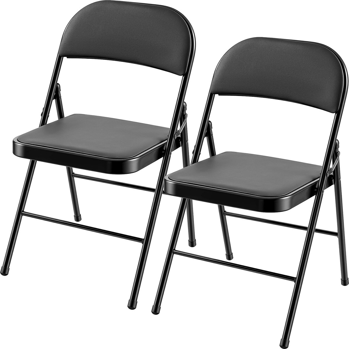 xDays Klapstoelen - Set van 2 – Opvouwbare Stoelen – Inklapbaar & Lichtgewicht – voor Binnen & Buiten – Eettafelstoel – Ruimtebesparend – Zwart