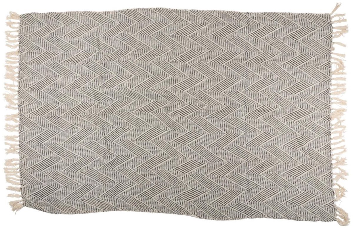 Arti Casa Katoenen Plaid - 130 x 170 cm - Decoratieve Deken met Franjes - Grijs