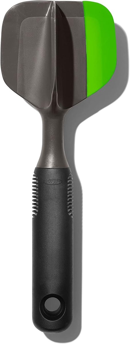 Avocado Tool - Fruit Schep - Keuken Gemak - Scoop en Smash - 22.5 x 7 cm - Zwart Groen