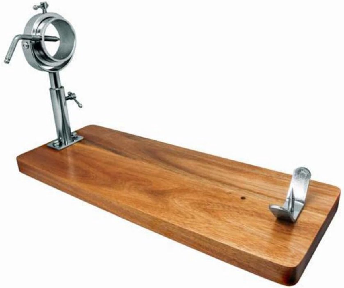Hamhouder - Snijplank - Vlees snijden - Verstelbare kop - 54.5 x 20.5 cm - Natuurlijk