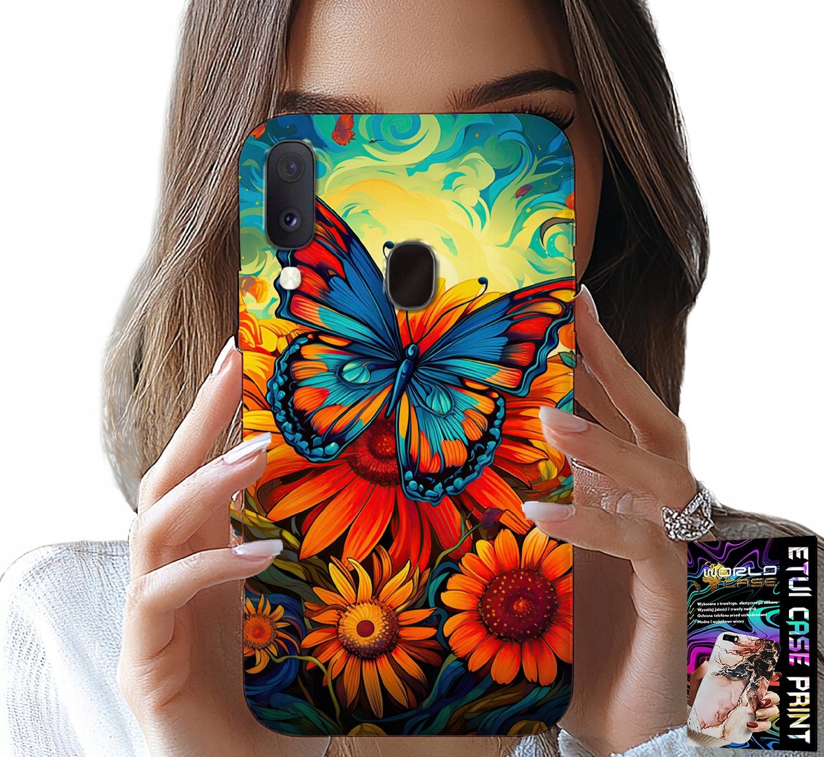 HOESJE VOOR SAMSUNG GALAXY A20E - VLINDER-, BLOEMEN- EN ROZENPRINT