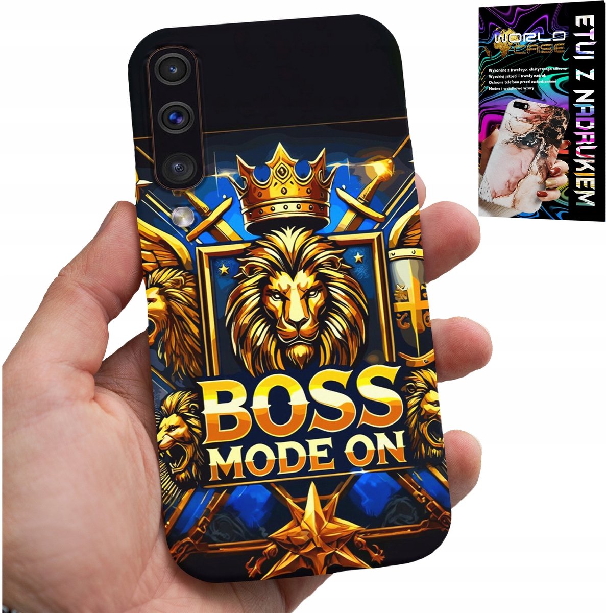 Hoesje voor Samsung Galaxy A70 - Boss Lion met kroon op de wijzerplaat + folie