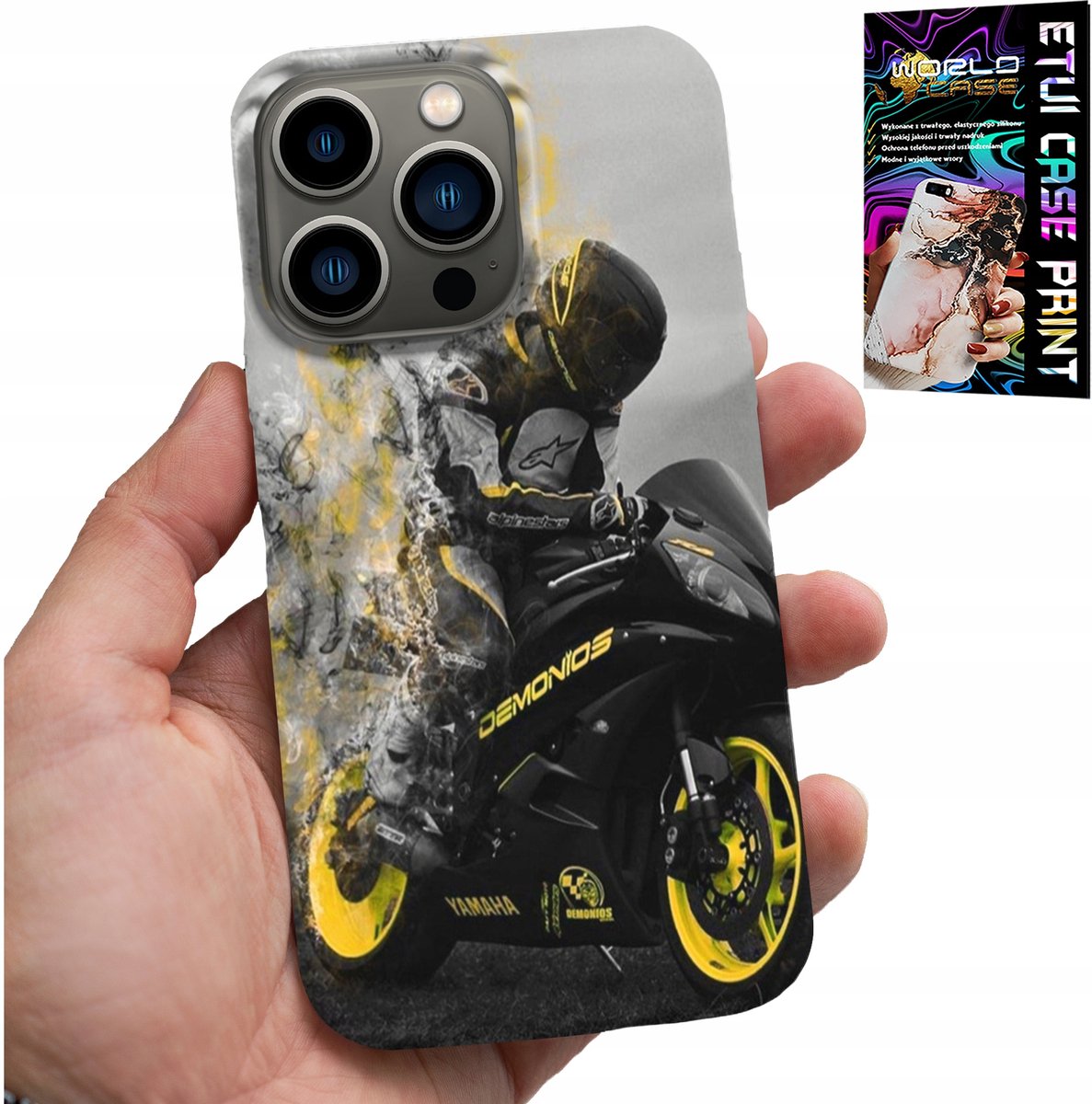 iPhone 15 Pro hoesje - Motorfiets ventilator, diverse achterpatronen