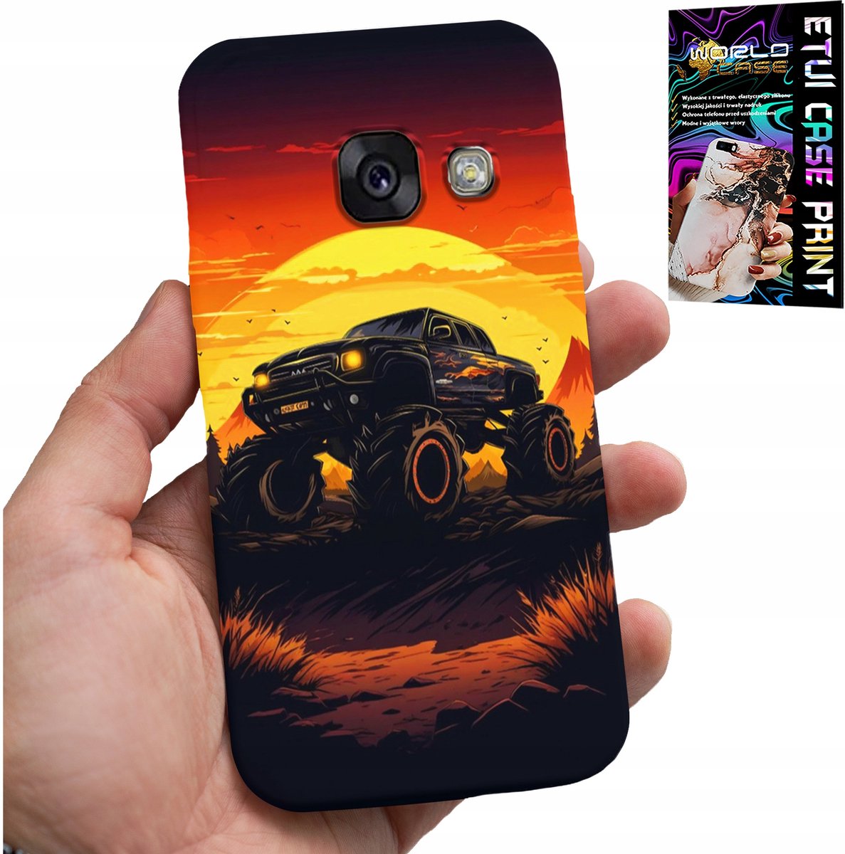 HOESJE VOOR SAMSUNG A5 2017 - MONSTERTRUCK, VRACHTWAGEN, PATRONEN + GLAS
