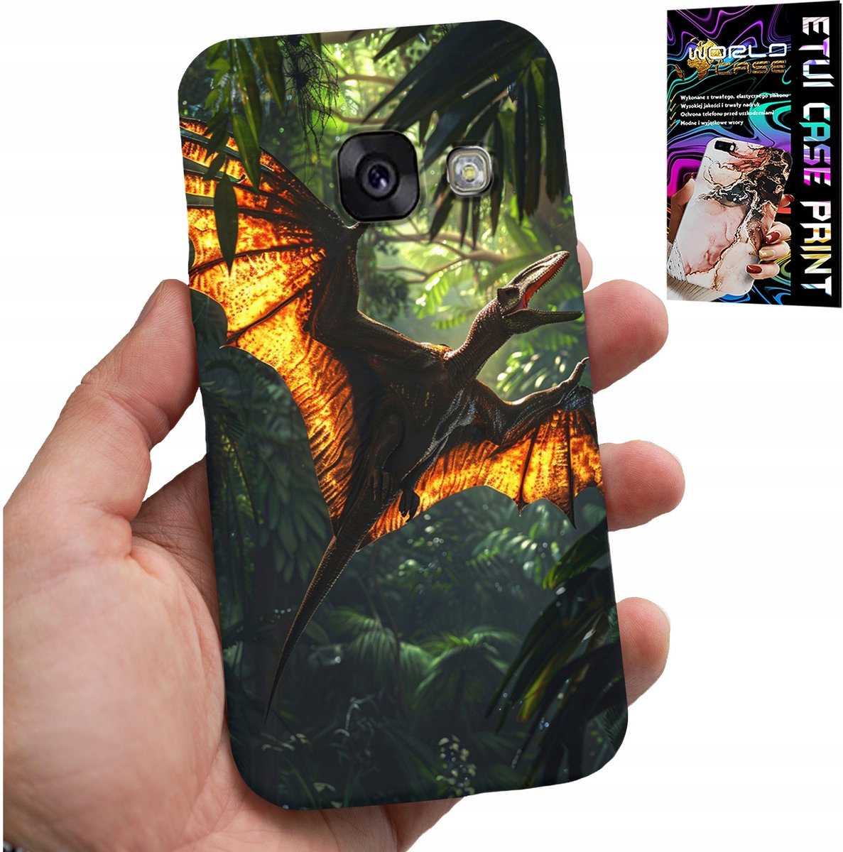 HOESJE VOOR SAMSUNG A5 2017 - DINO DINOSAURUS PTERODACTYL ACHTERKANT