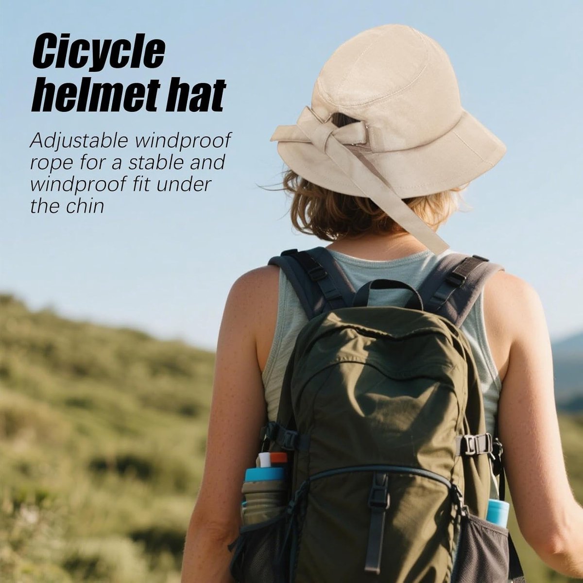 Fietshelm voor volwassenen, modieuze afneembare verstelbare winddichte uniseks brede rand voor outdoorsporten - Beigerosa – foto 2