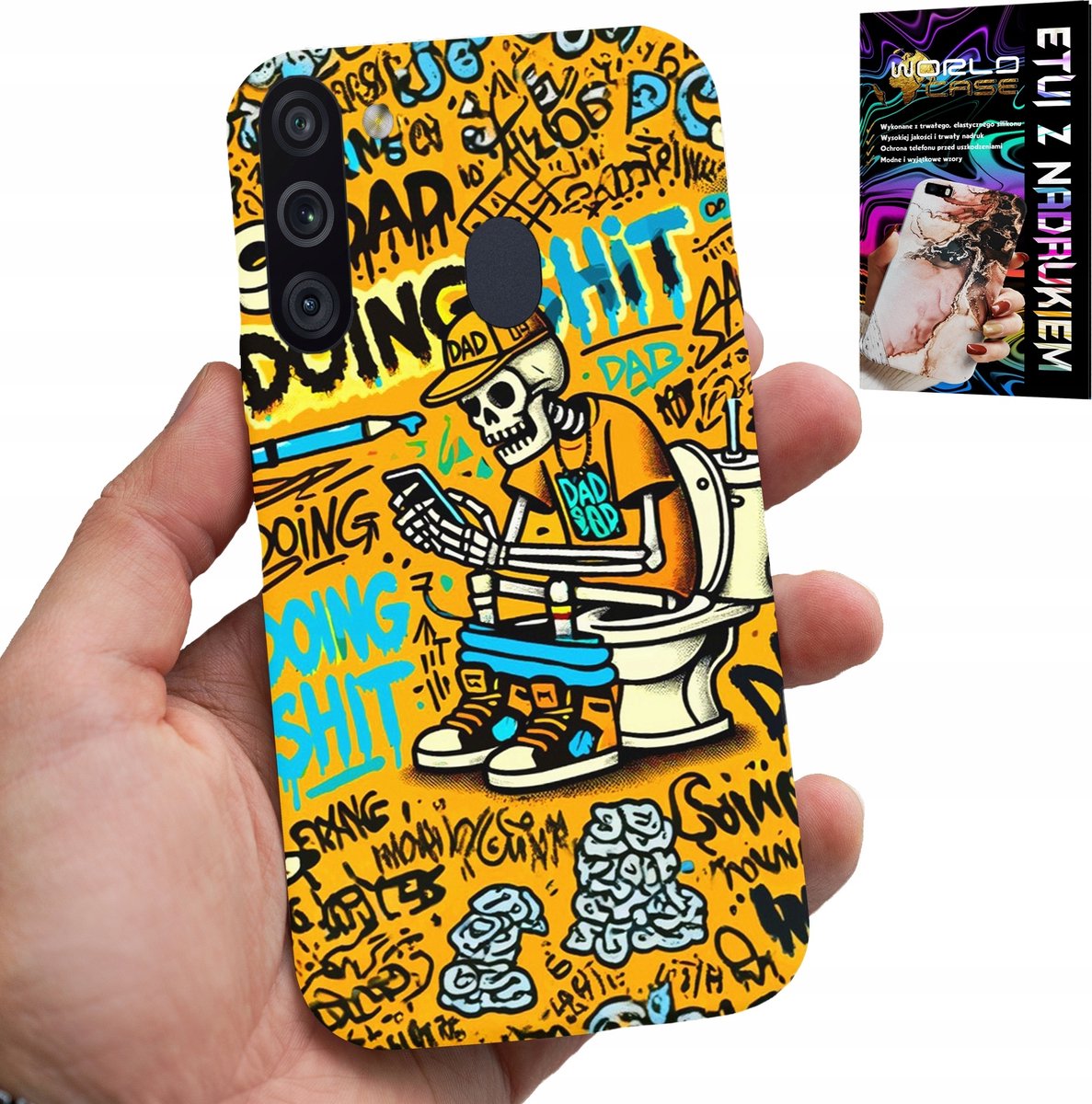 HOESJE VOOR SAMSUNG GALAXY A21 - EEN SKELET DAT OP HET TOILET ZIT