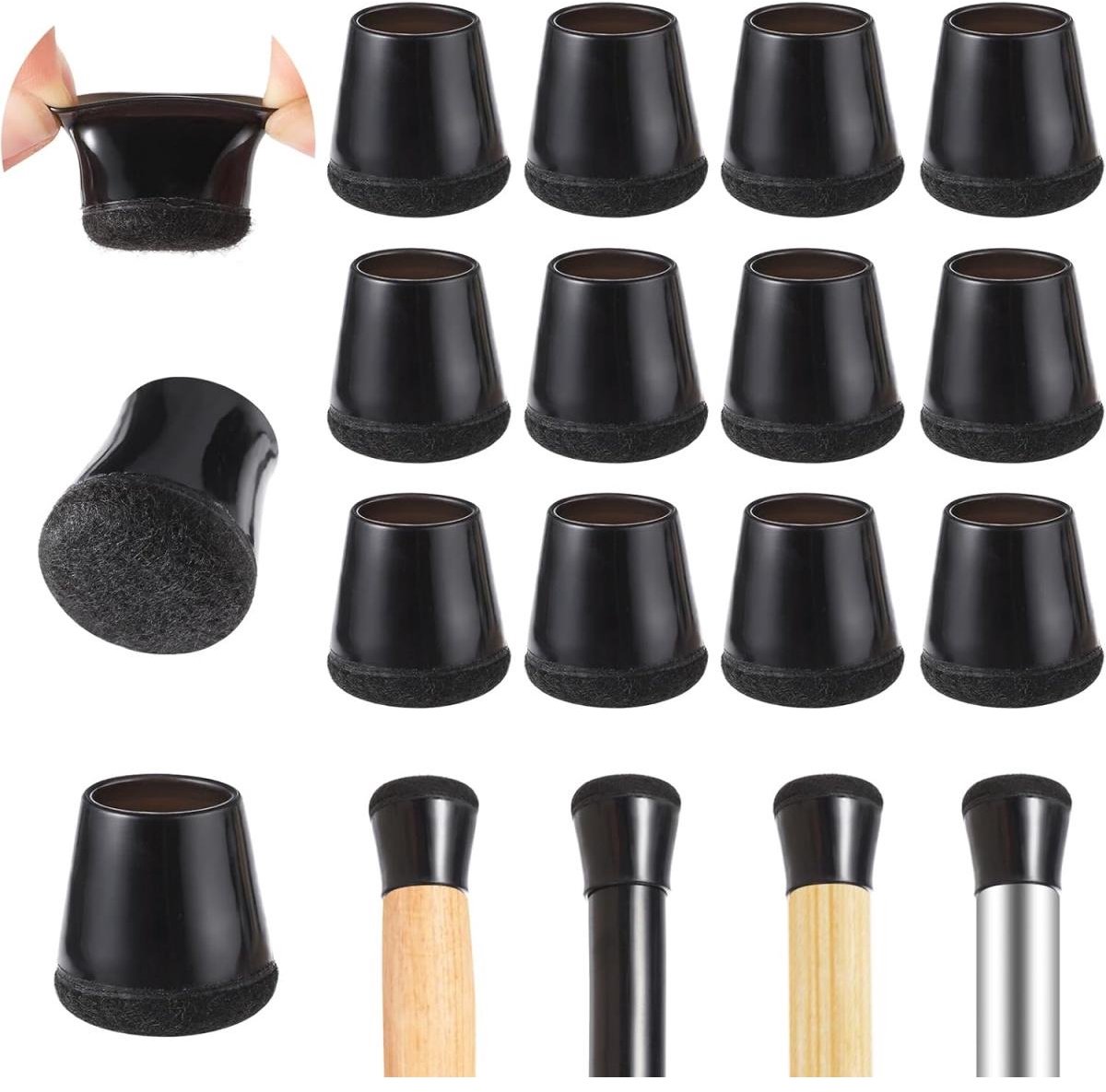 GELLDG 40 Stuks - Beschermkappen voor meubels - Stoelpotenbeschermer - 2,5x2,3x1,4cm - Antislip textuur, slijtvast, dempend en geluidsarm - Geschikt voor houten vloeren en tegels - Kunststof
