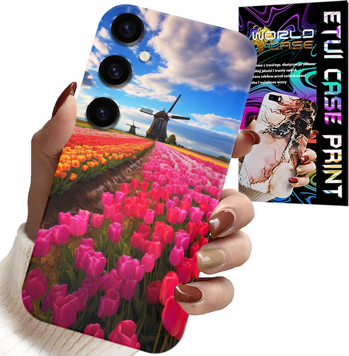 HOESJE VOOR SAMSUNG GALAXY S24 PLUS - VELD VAN KLEURRIJKE TULPEN, TULP, HOESJE