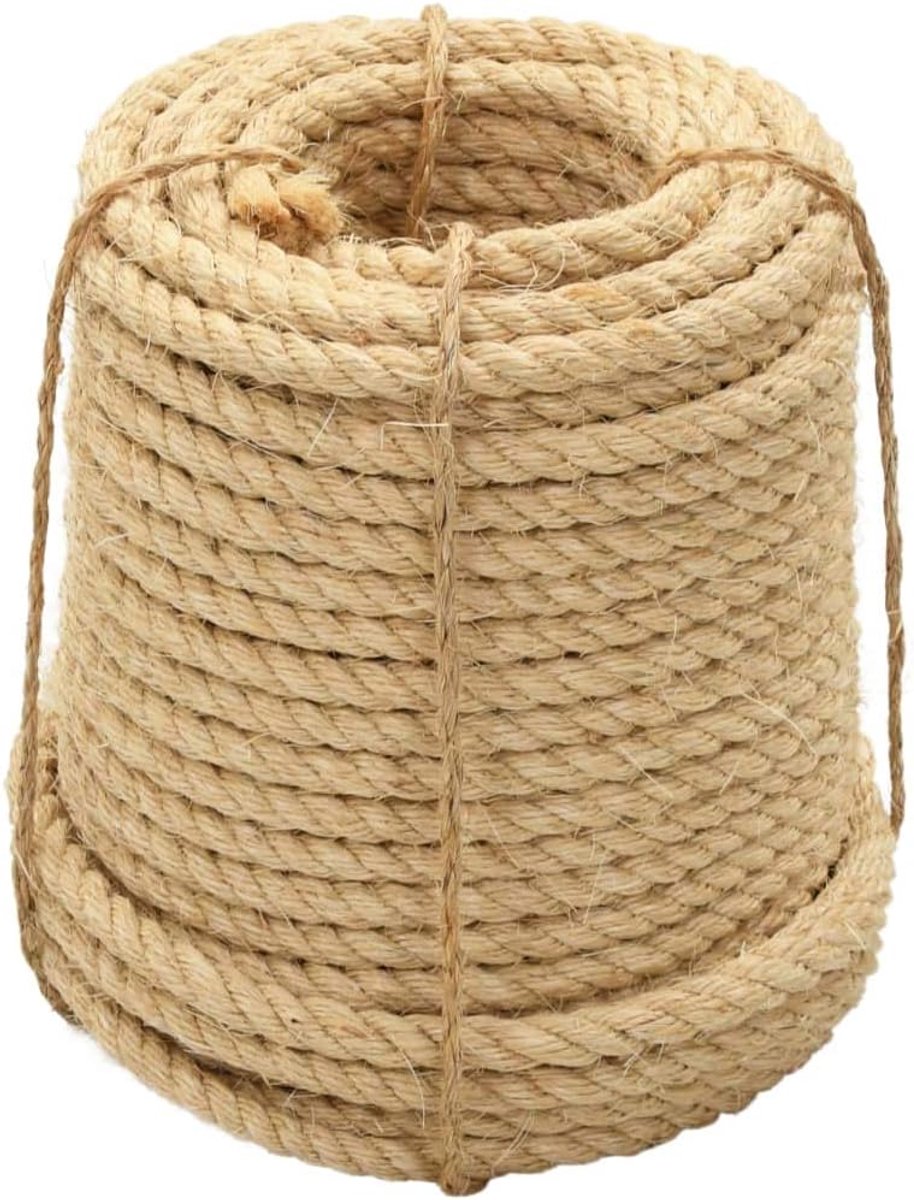 Natuurlijk Sisal Touw - Bindgaren Decoratie - Krabbomen Maken - 100% Natuurlijke Vezels - 12 mm 50 meter - Natuurlijk Bruin