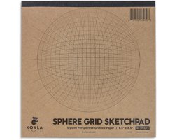 Tekenen Schetsblok - Perspectief Papier - 3D Ontwerp - Bol grafiek raster - 21.5 x 21.6 cm - Wit