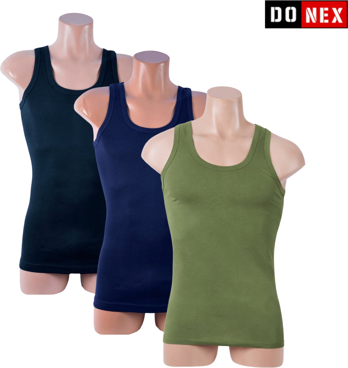 3 Stuks Top Kwaliteit onderhemd - 100% katoen - Mix - Maat S