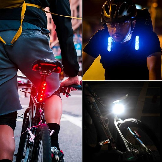 Set van twee fietsachterlichten, USB oplaadbare LED-fietsachterlichten met hoge helderheid, 4 lichtstanden, waterdichte flitser. — afbeelding 3