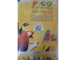 Kooibodem zand - Vogel grit - Gezonde spijsvertering - Verrijkt met schelpen - 49x35x7 cm - Wit