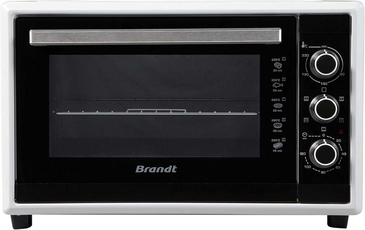 Mini Oven - Compacte Oven - Multifunctioneel Koken - Met Draaispies - 42 Liter Capaciteit - Wit Zwart