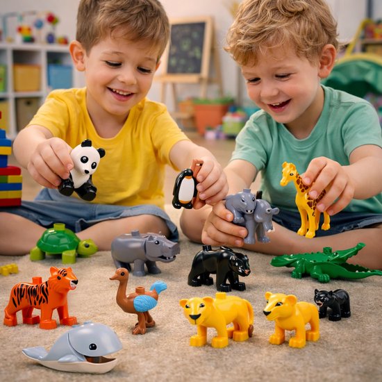 Dieren Speelset Dierentuin – 18 Stuks – Geschikt voor Duplo van hunta — afbeelding 3