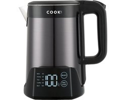 COOK-IT Digitale Waterkoker - 1,5 Liter - Temperatuurregeling 45°C-100°C - Warmhoudfunctie - Dubbelwandig - RVS