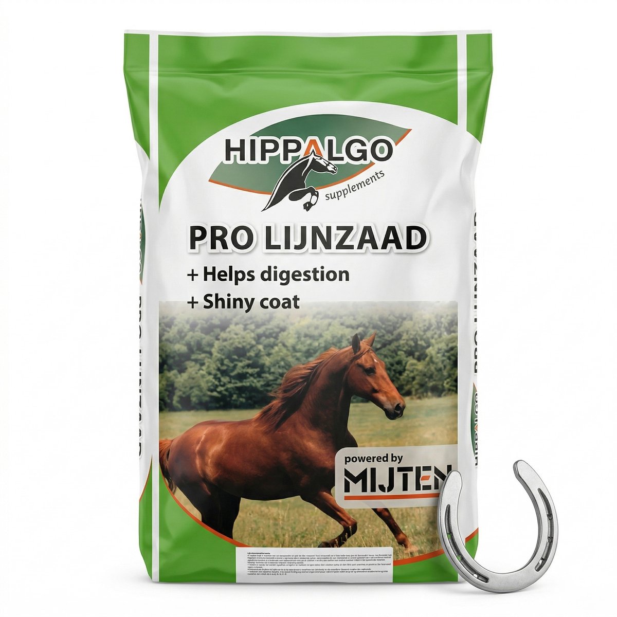 Mijten Paardenvoer - Hippalgo Pro - Lijnzaad - Verbetert de spijsvertering - 15 kg