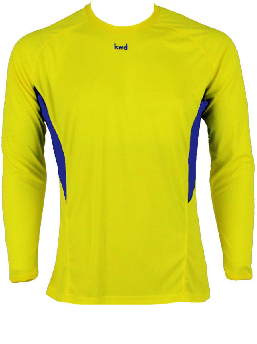 KWD Sportshirt Bueno lm, mt 116/128, geel/kobaltblauw
