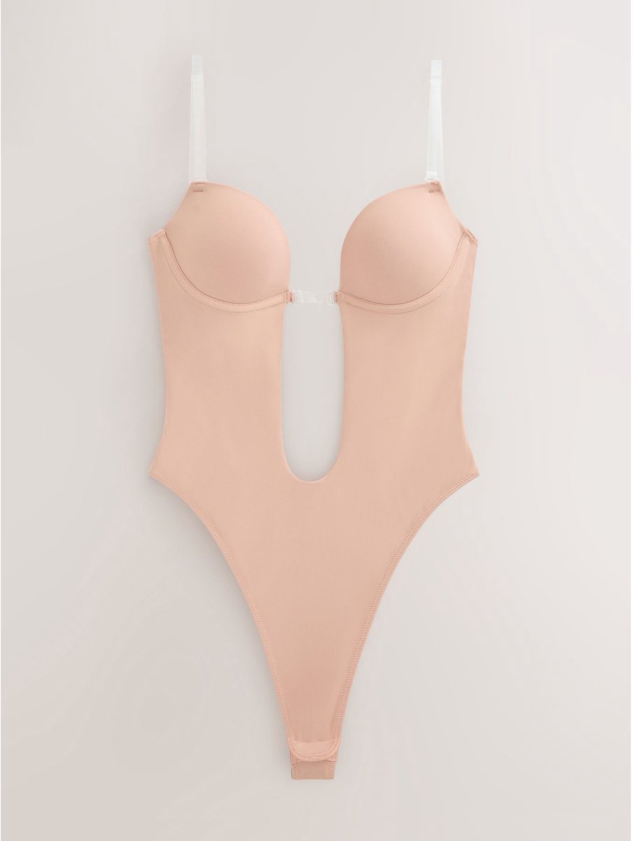 Next - Dames - Body met diepe hals, multiway-bandjes en open achterkant - Huidkleur